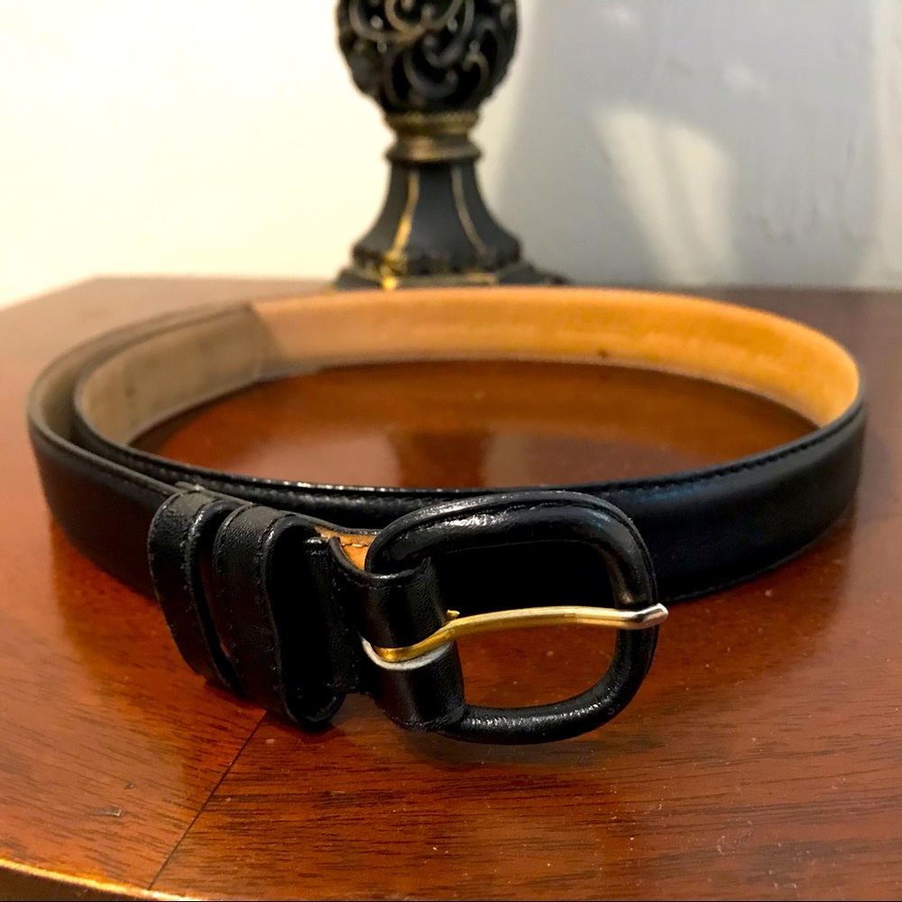 BG Street Vintage Black Genuine Leather Belt
